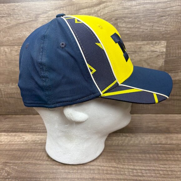 University of Michigan Adidas Cap Hat Blue Maize Stretch L/XL NCAA Football - Picture 4 of 10